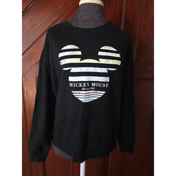 Disney Collection By David Lerner Mickey Mouse Sweatshirt XL Black - Picture 1 of 5